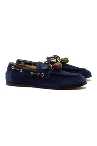 Cyprus Boat Shoe In Navy Suede