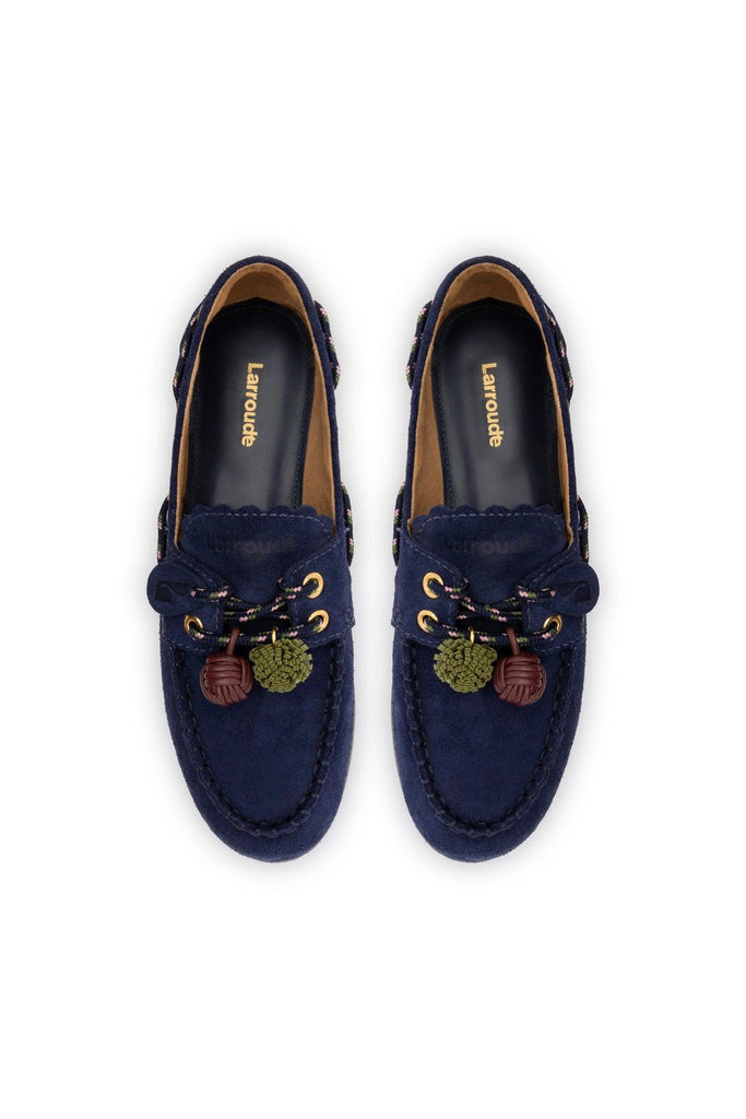 Cyprus Boat Shoe In Navy Suede