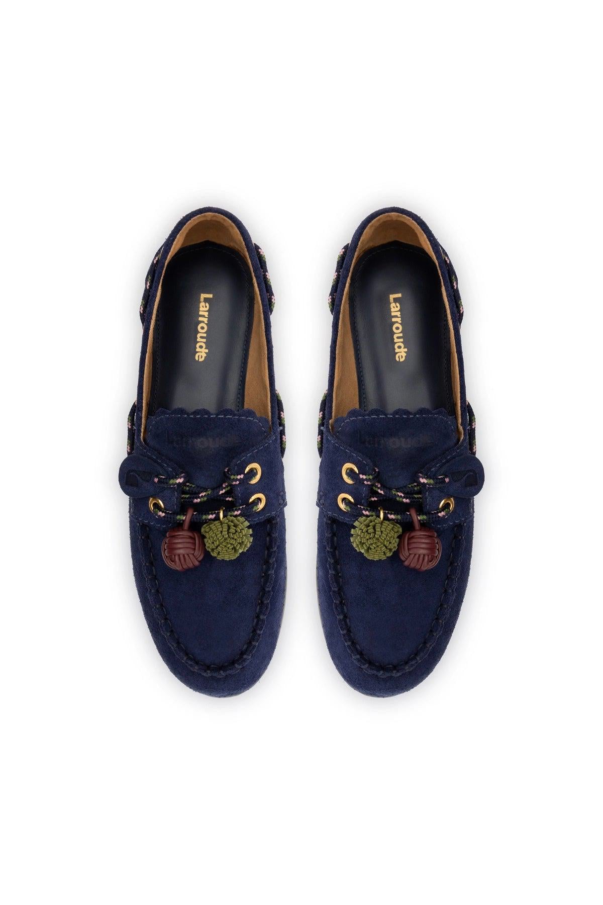 Cyprus Boat Shoe In Navy Suede