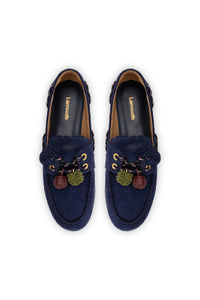 Cyprus Boat Shoe In Navy Suede
