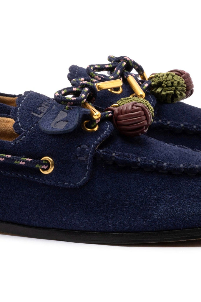 Cyprus Boat Shoe In Navy Suede