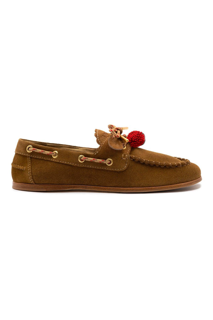Cyprus Boat Shoe In Russet Suede