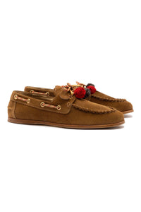 Cyprus Boat Shoe In Russet Suede