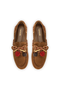 Cyprus Boat Shoe In Russet Suede