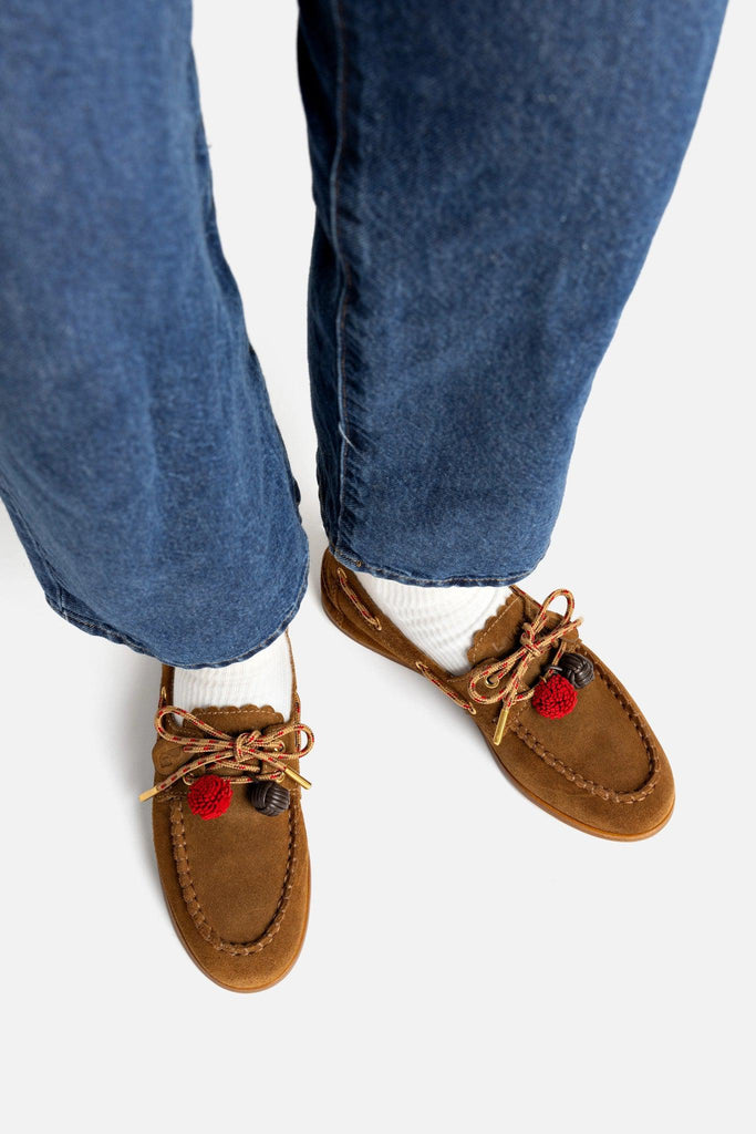 Cyprus Boat Shoe In Russet Suede