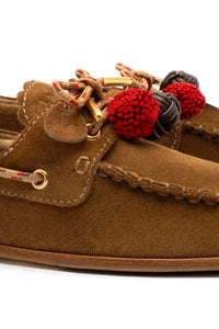Cyprus Boat Shoe In Russet Suede