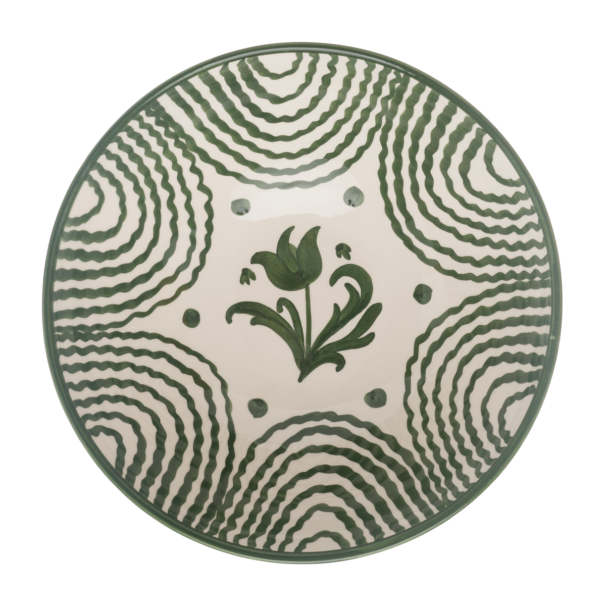 Flor Very Large Green Serving Bowl