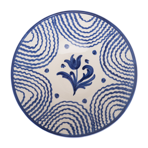Flor Very Large Blue Serving Bowl