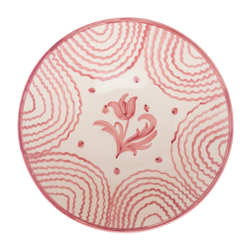 Flor Very Large Pink Serving Bowl