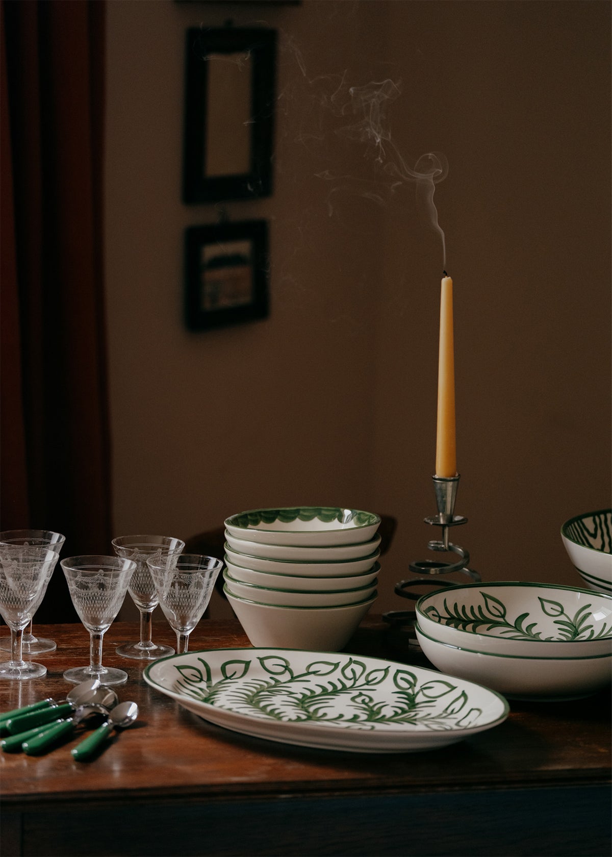 Large Green Vina Platter