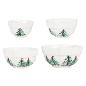 Lastra Holiday Assorted Prepping Bowls in Green, Set of 4