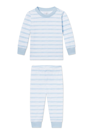 Baby Long-Long Set in French Blue Picnic Stripe