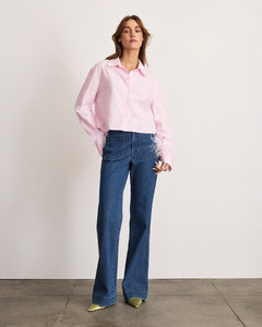 Largaux Feather Top in Baby Pink