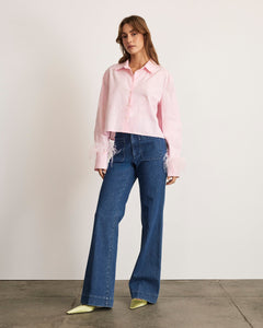 Largaux Feather Top in Baby Pink