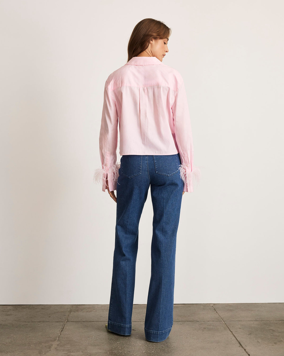 Largaux Feather Top in Baby Pink