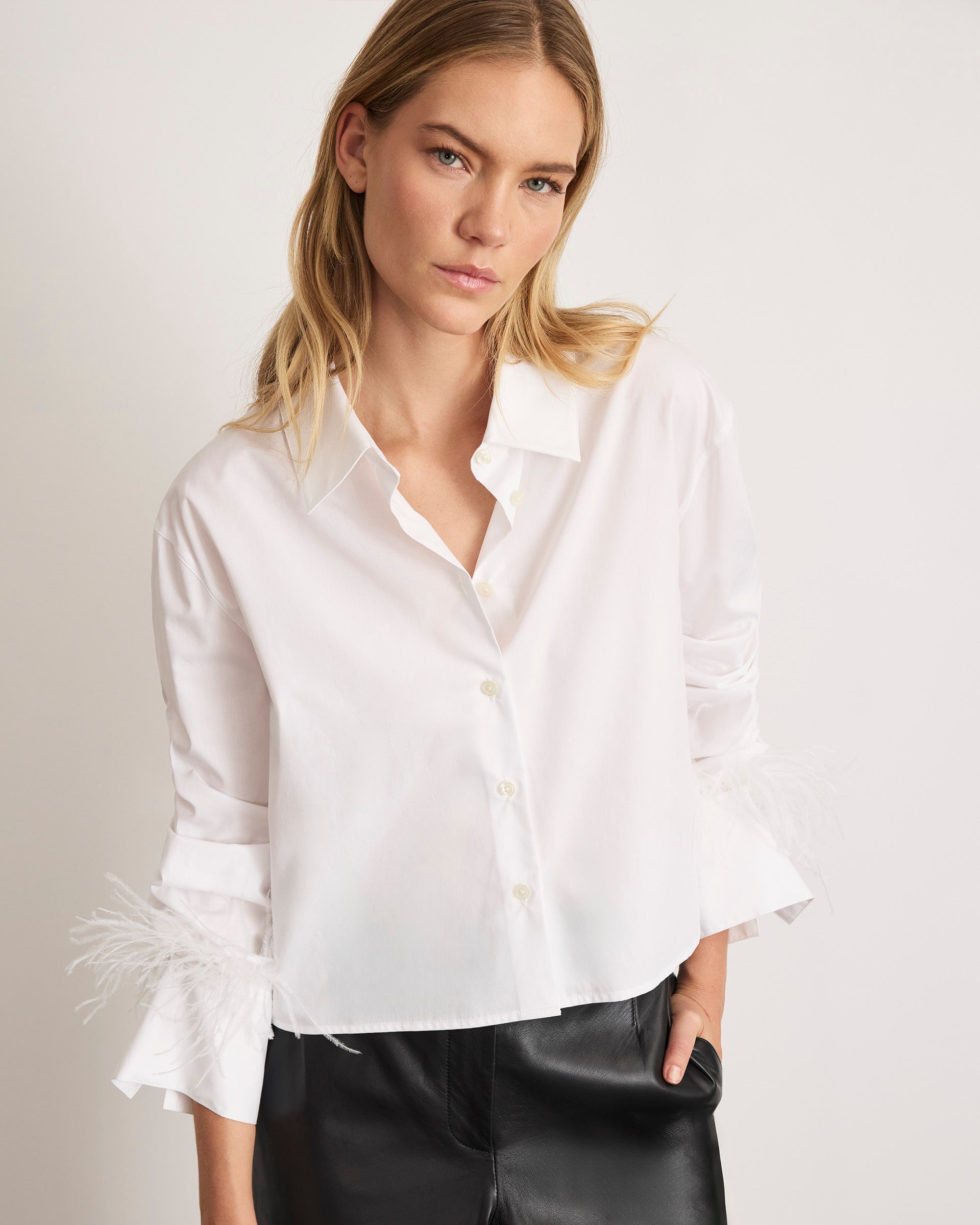 Largaux Feather Top in Optic White