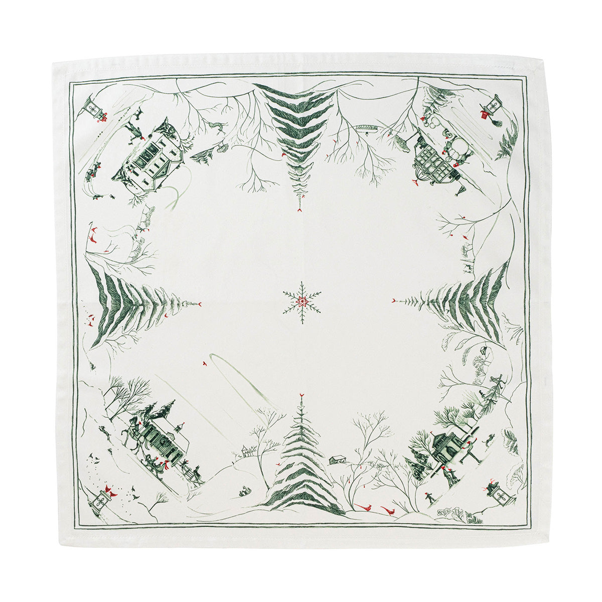Country Estate Winter Frolic Napkin in Evergreen, Set of 4
