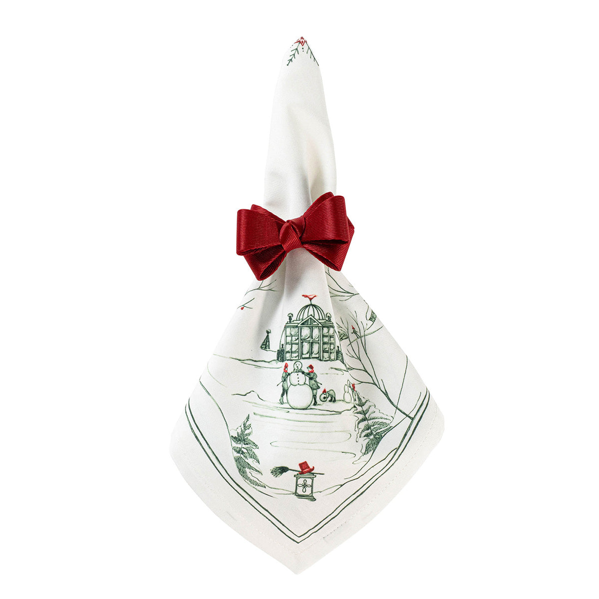 Country Estate Winter Frolic Napkin in Evergreen, Set of 4