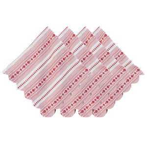 Villa Stripe Napkin in Red, Set of 4
