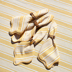 Cabana Stripe Napkin, Set of 4 in Sunshine