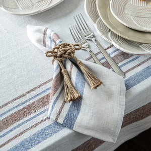 Danish Stripe Napkin in Taupe, Set of 4