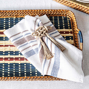 Danish Stripe Napkin in Taupe, Set of 4