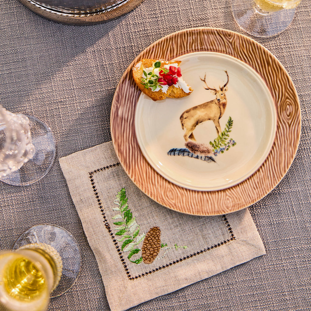 Forest Walk Cocktail Napkin Assorted in Multi, Set of 4