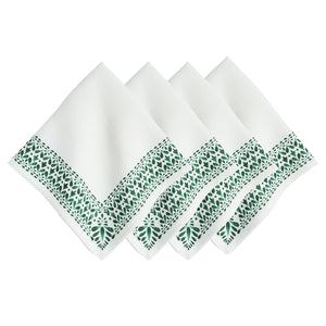 Iberian Border Napkin in Evergreen, Set of 4