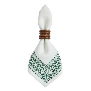 Iberian Border Napkin in Evergreen, Set of 4