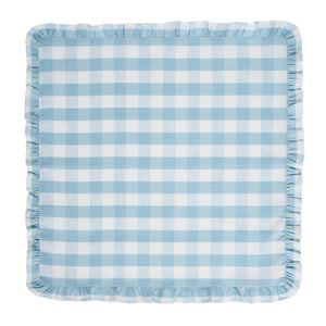 Gingham Ruffle Napkin in Ocean, Set of 4