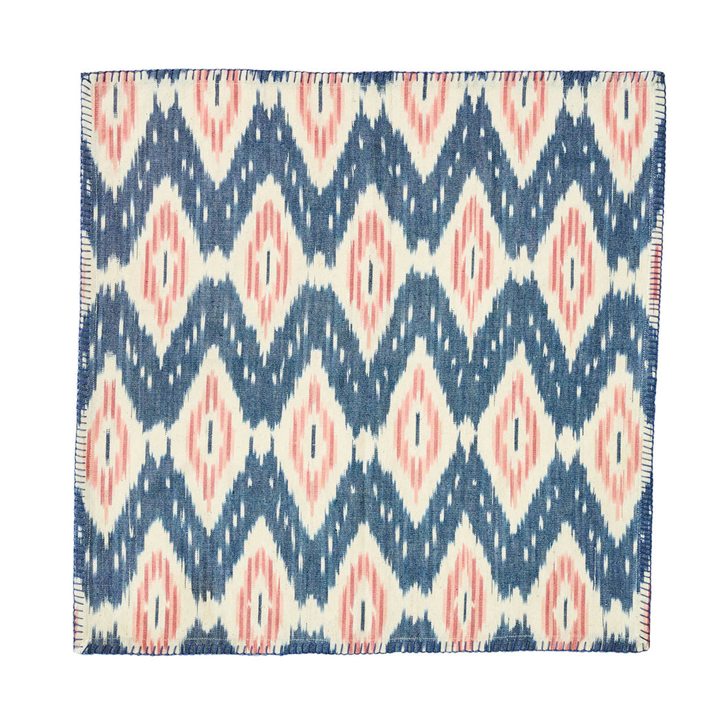 Ikat Napkin in Blue and Pink, Set of 4