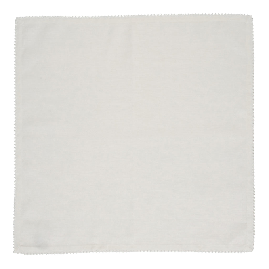 Berry Scallop Napkin in White, Set of 4