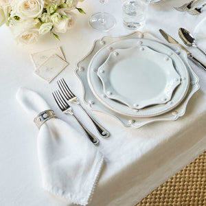 Berry Scallop Napkin in White, Set of 4