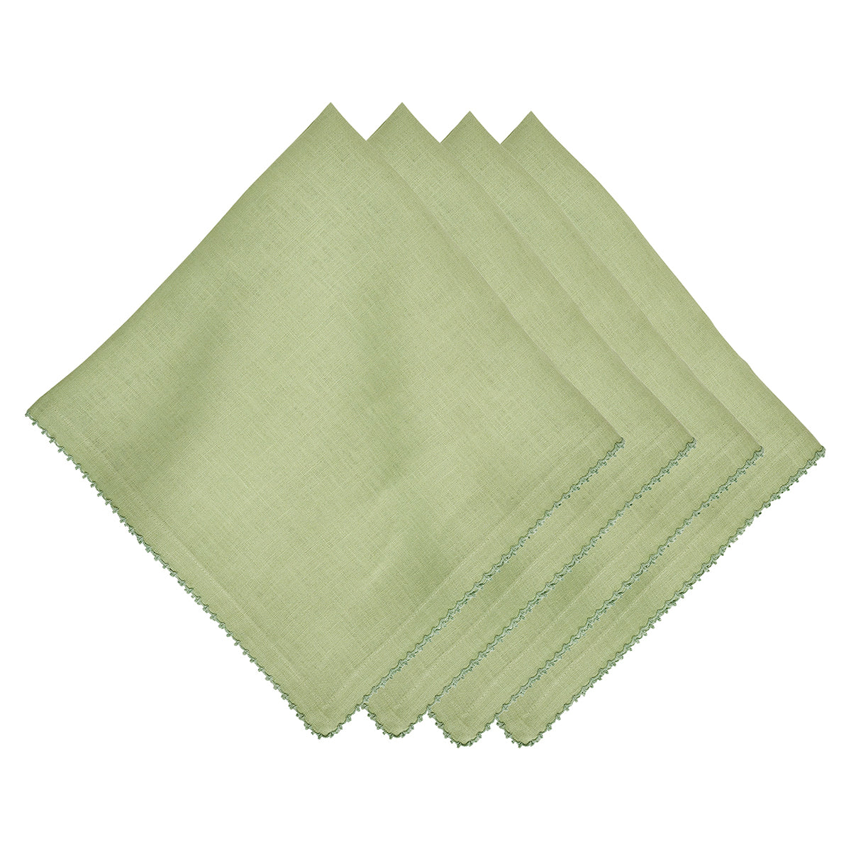 Berry Scallop Napkin in Light Green, Set of 4