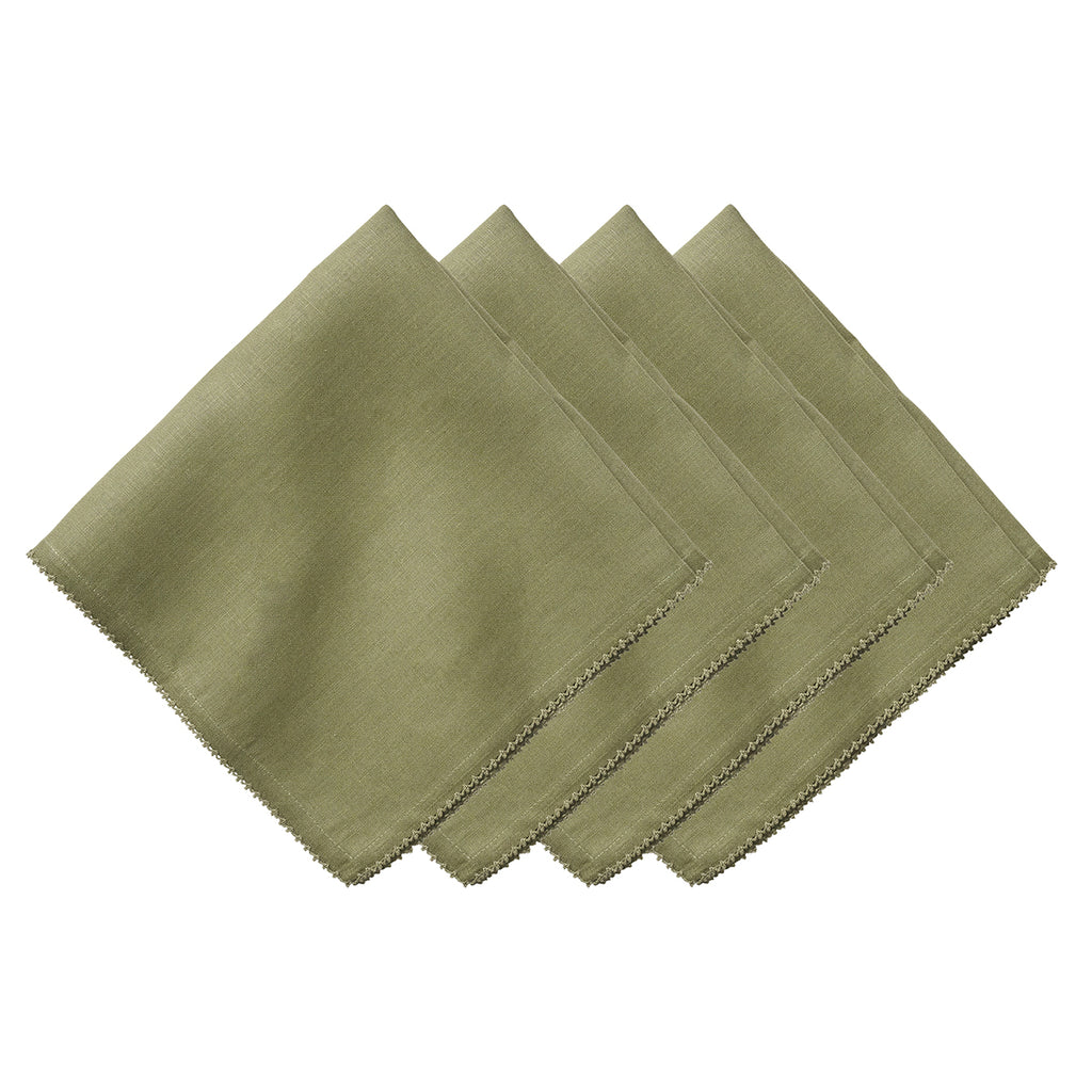 Berry Scallop Napkin in Sage, Set of 4
