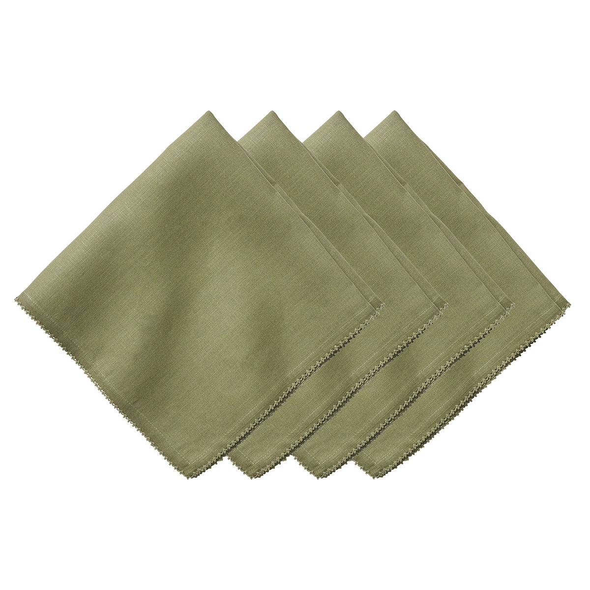 Berry Scallop Napkin in Sage, Set of 4