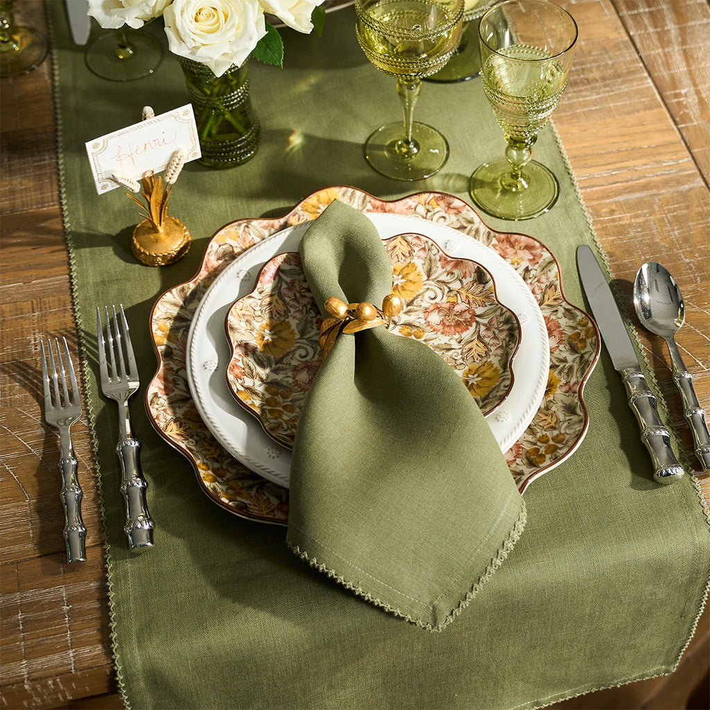 Berry Scallop Napkin in Sage, Set of 4