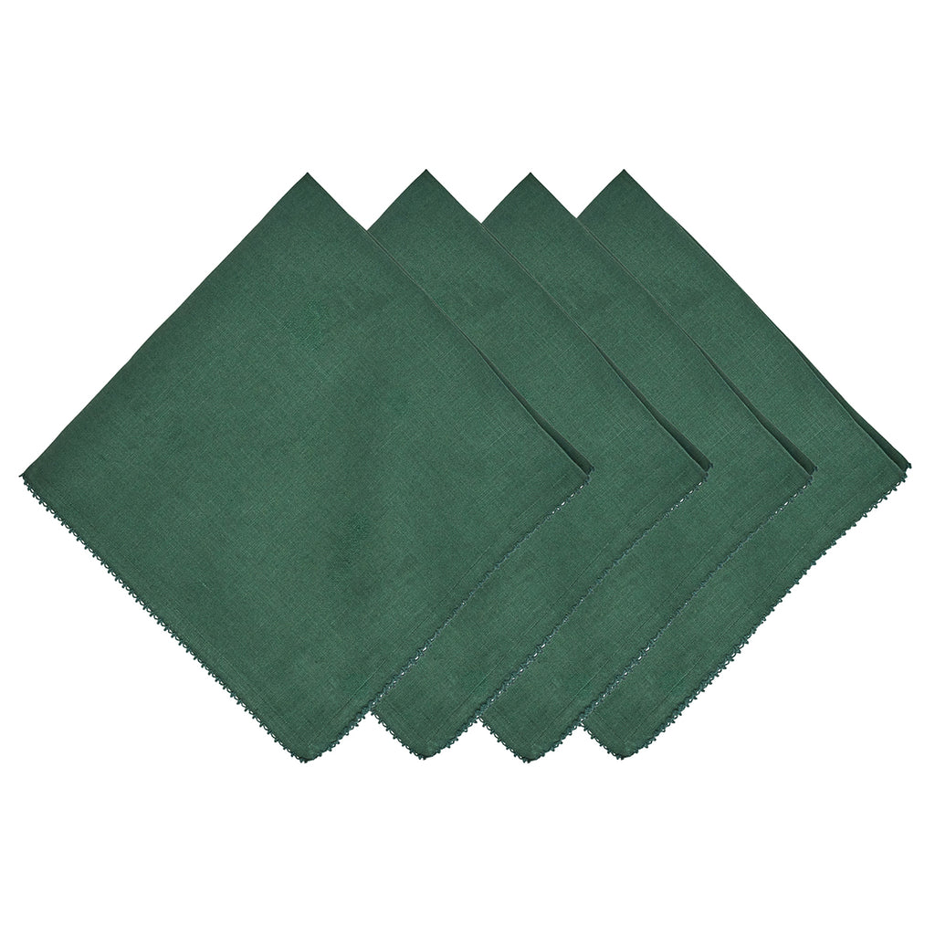 Berry Scallop Napkin in Evergreen, Set of 4