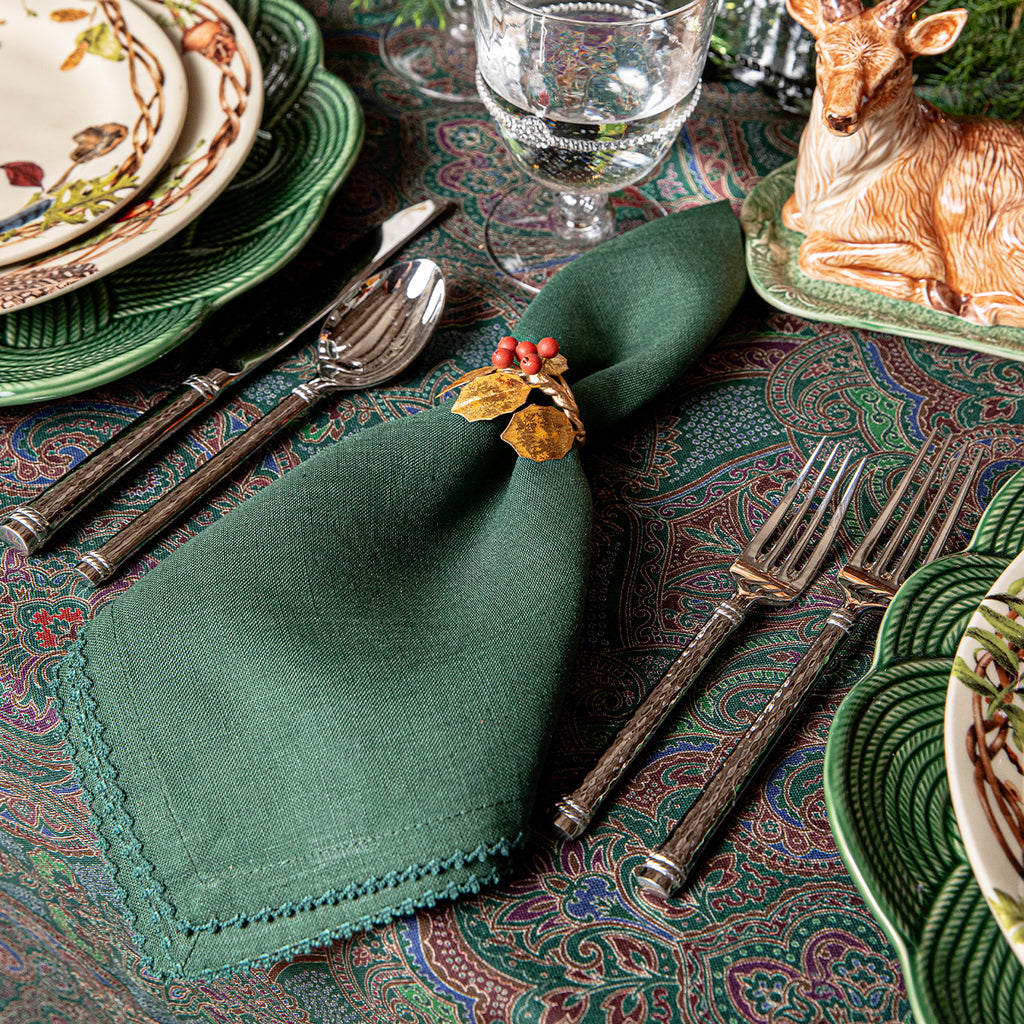 Berry Scallop Napkin in Evergreen, Set of 4
