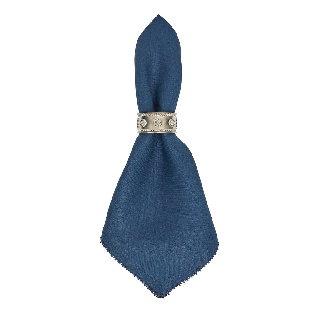 Berry Scallop Napkin in Navy, Set of 4