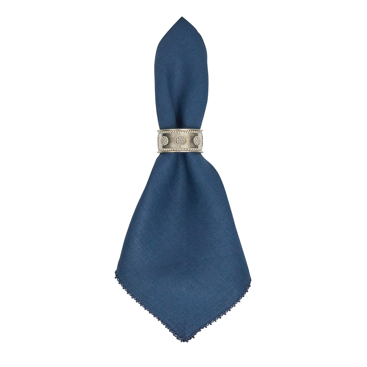 Berry Scallop Napkin in Navy, Set of 4