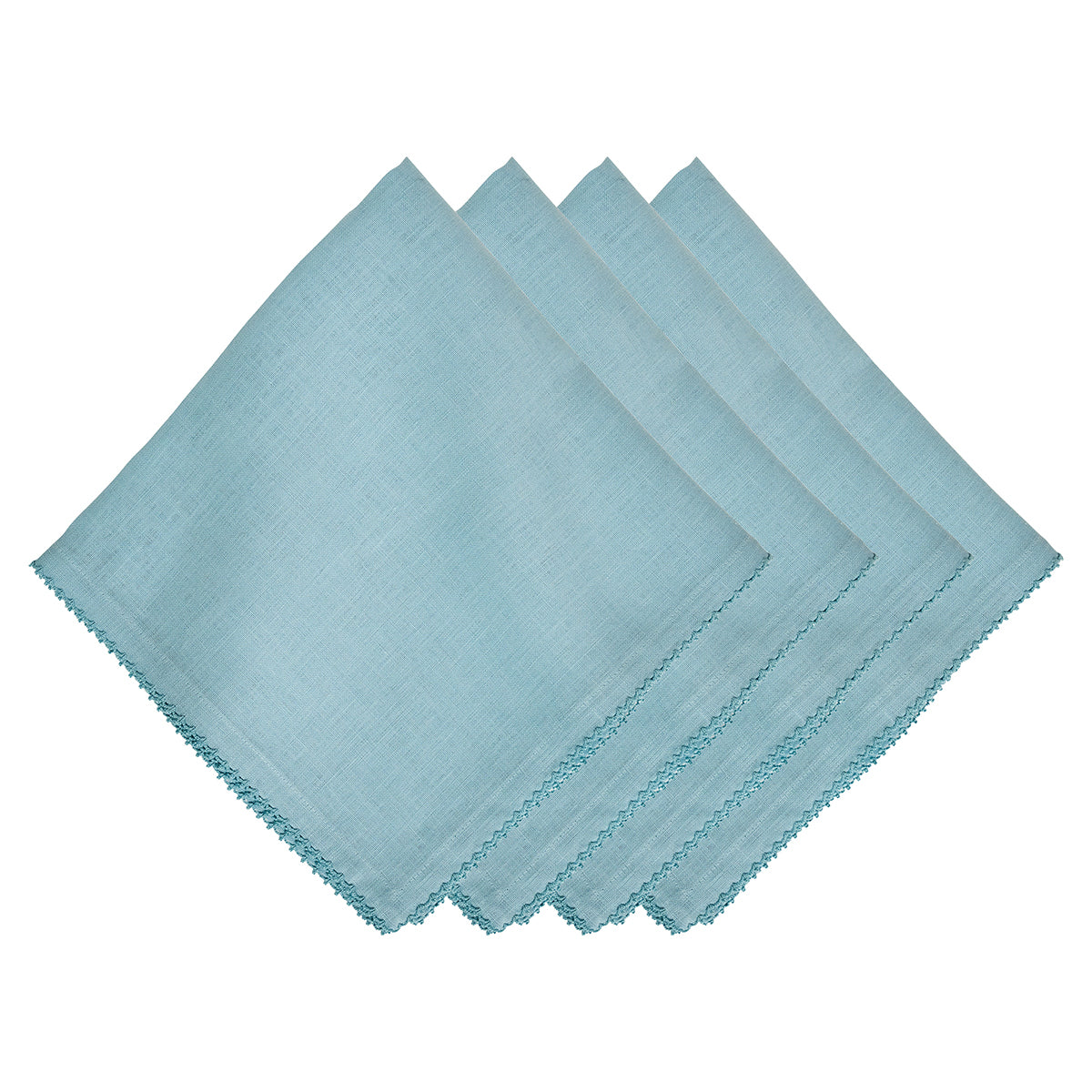Berry Scallop Napkin in Light Blue, Set of 4