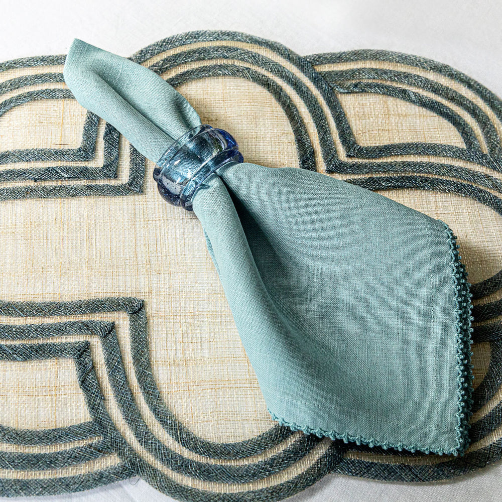Berry Scallop Napkin in Light Blue, Set of 4