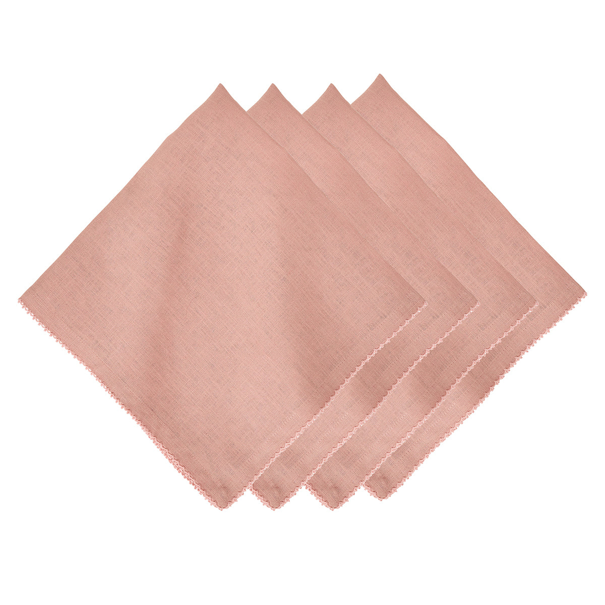 Berry Scallop Napkin in Pink, Set of 4