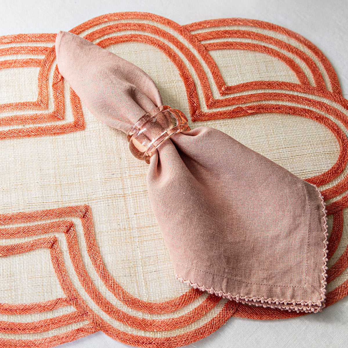 Berry Scallop Napkin in Pink, Set of 4