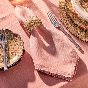 Berry Scallop Napkin in Pink, Set of 4