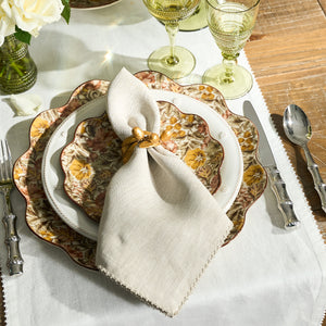 Berry Scallop Napkin in Natural, Set of 4