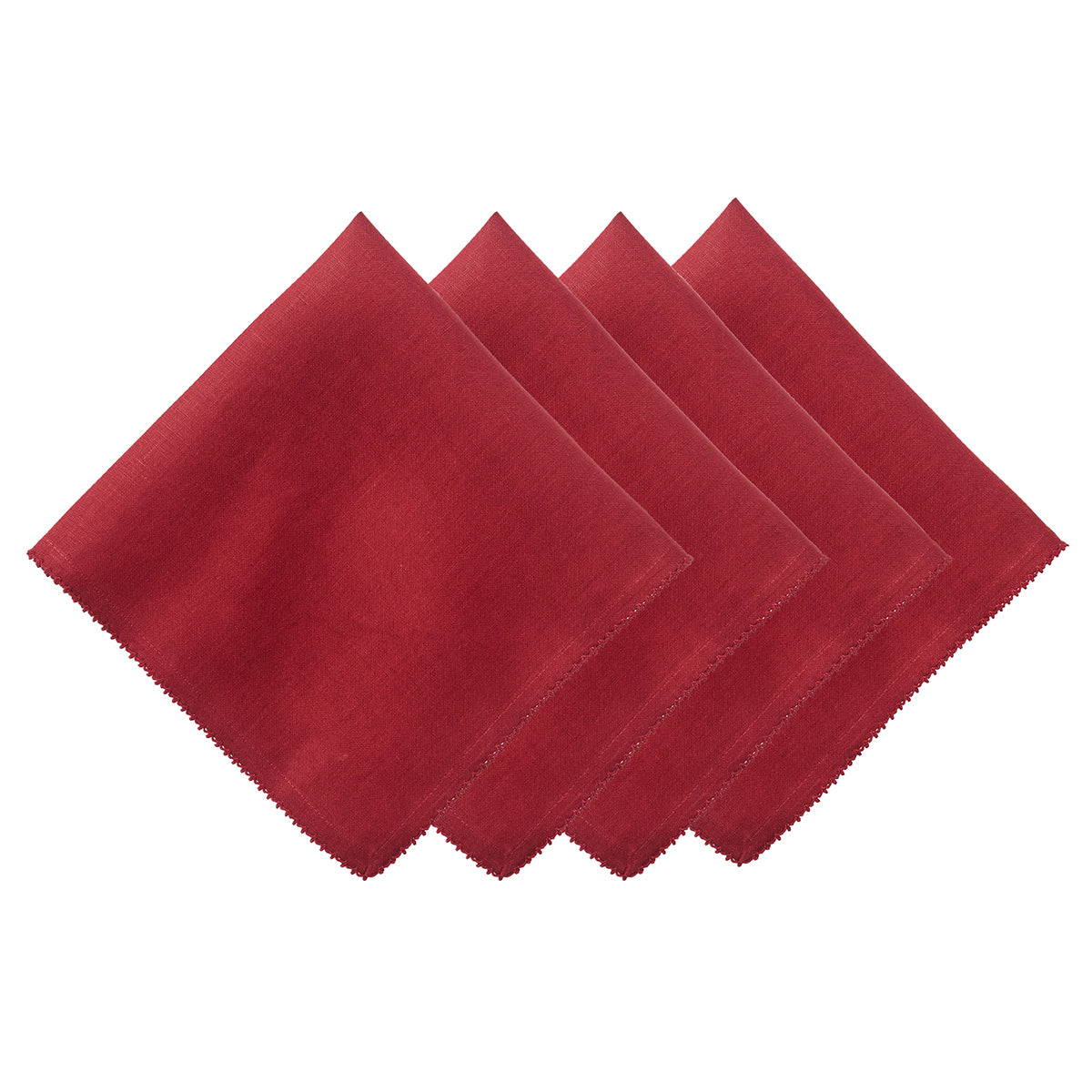 Berry Scallop Napkin in Ruby, Set of 4