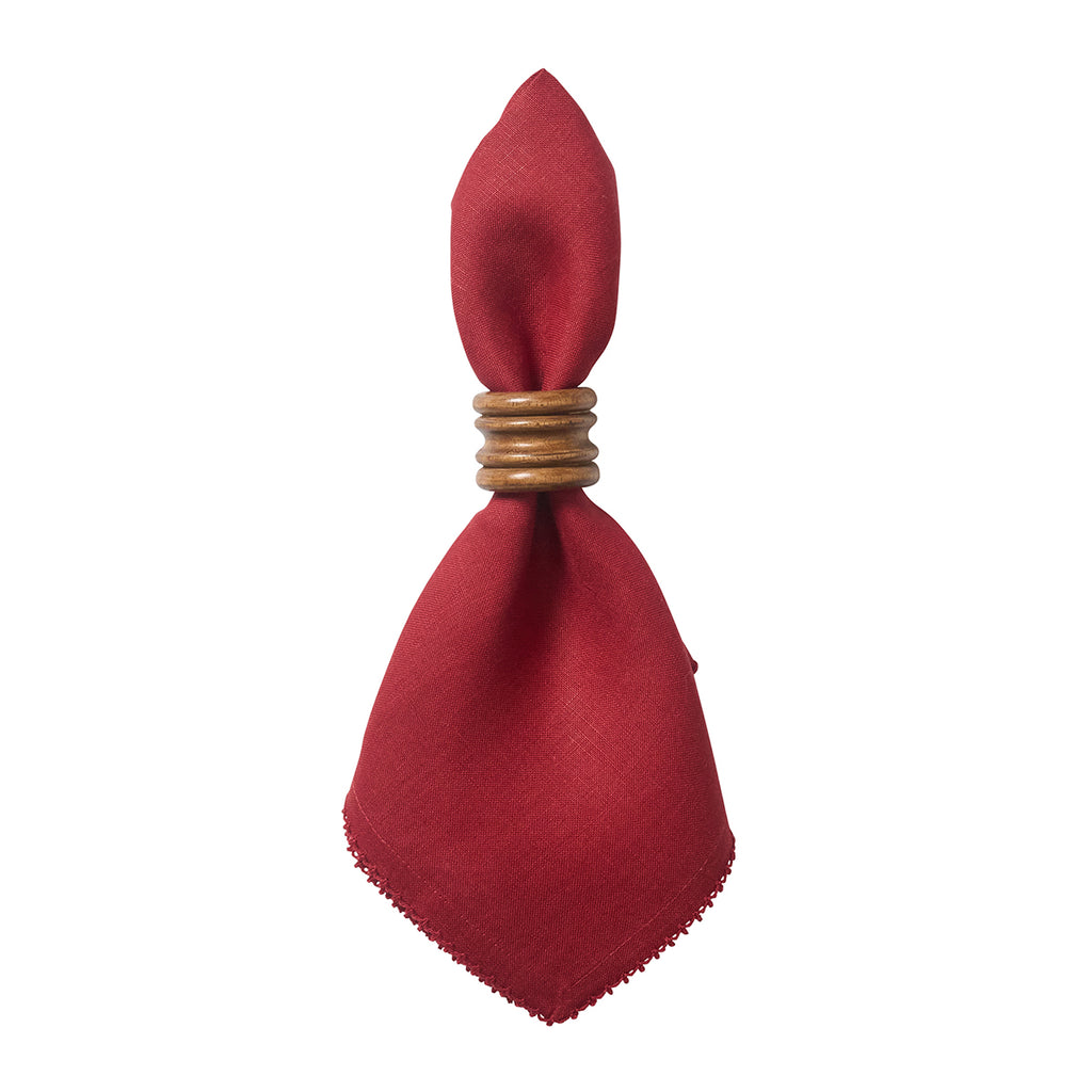 Berry Scallop Napkin in Ruby, Set of 4