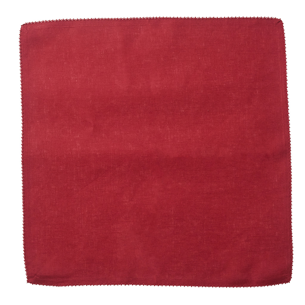 Berry Scallop Napkin in Ruby, Set of 4
